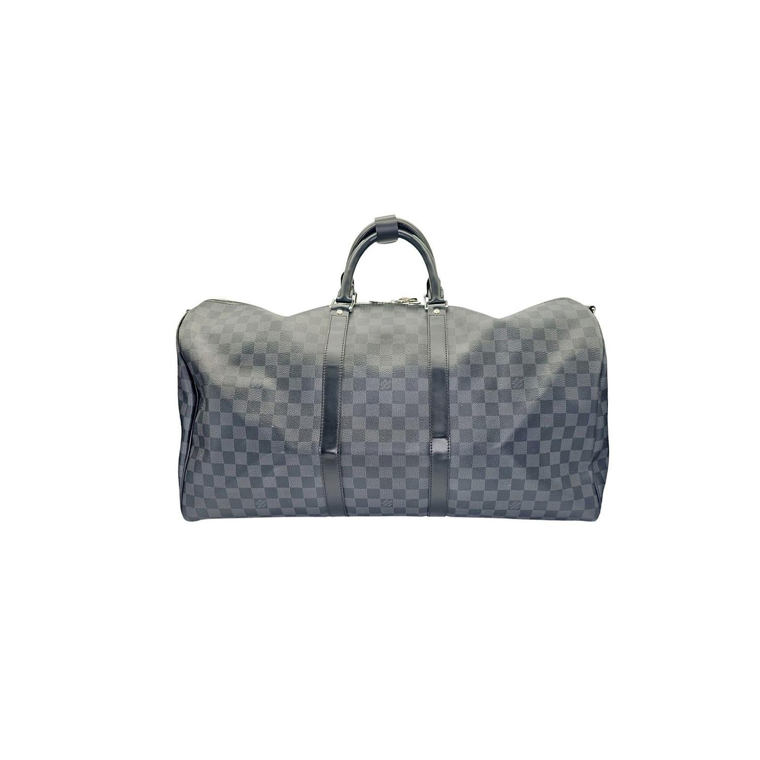 Gray Louis Vuitton 2018 Damier Graphite Keepall 55 Bandouliere