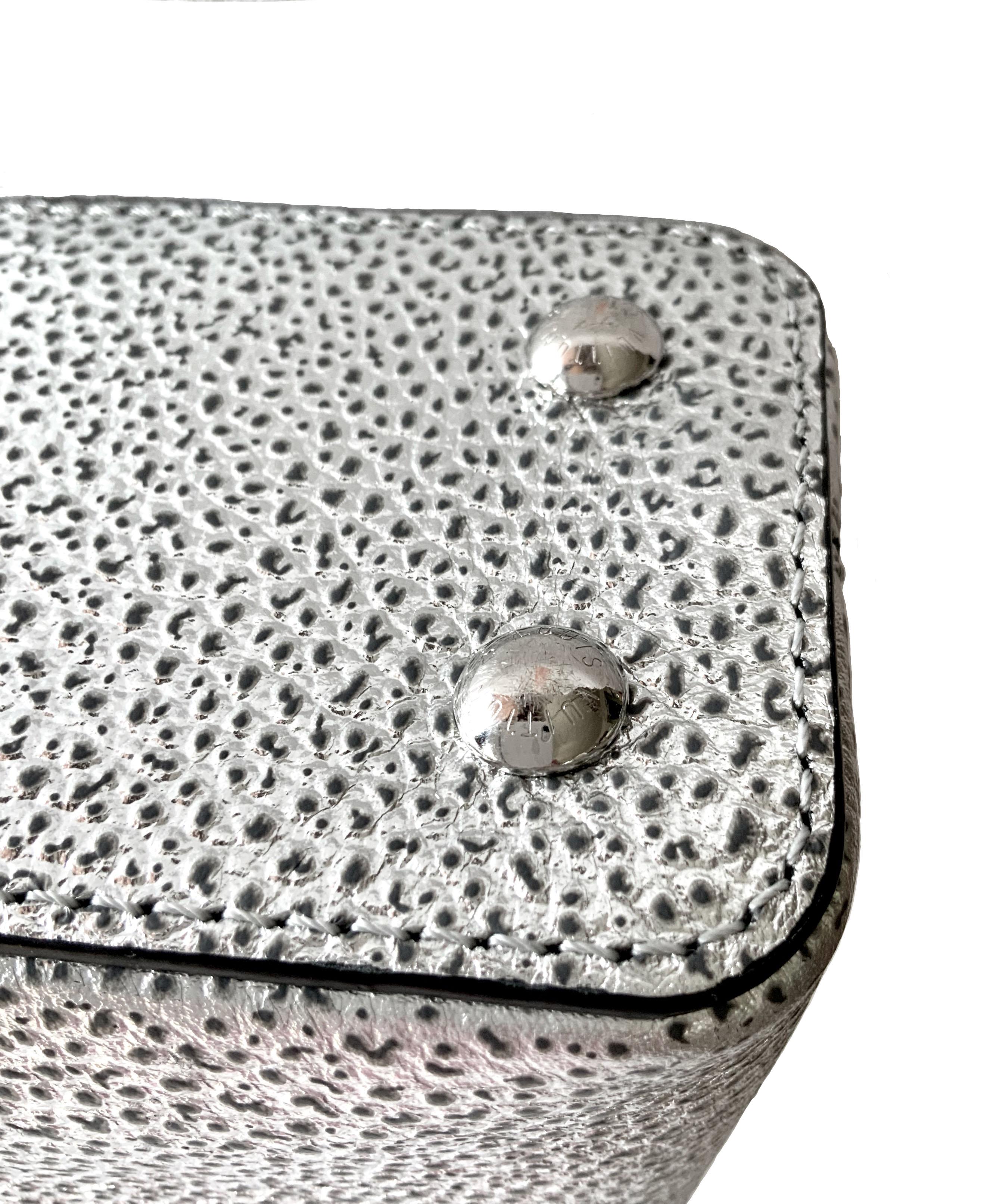 Louis Vuitton 2018 Limited Edition Metallic Silver Capucines Mini Bag 1