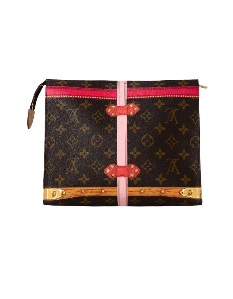 Louis Vuitton Pouch Cosmetic Monogram Summer Trunk Collection PM Brown/Pink  in Coated Canvas with Gold-tone - US