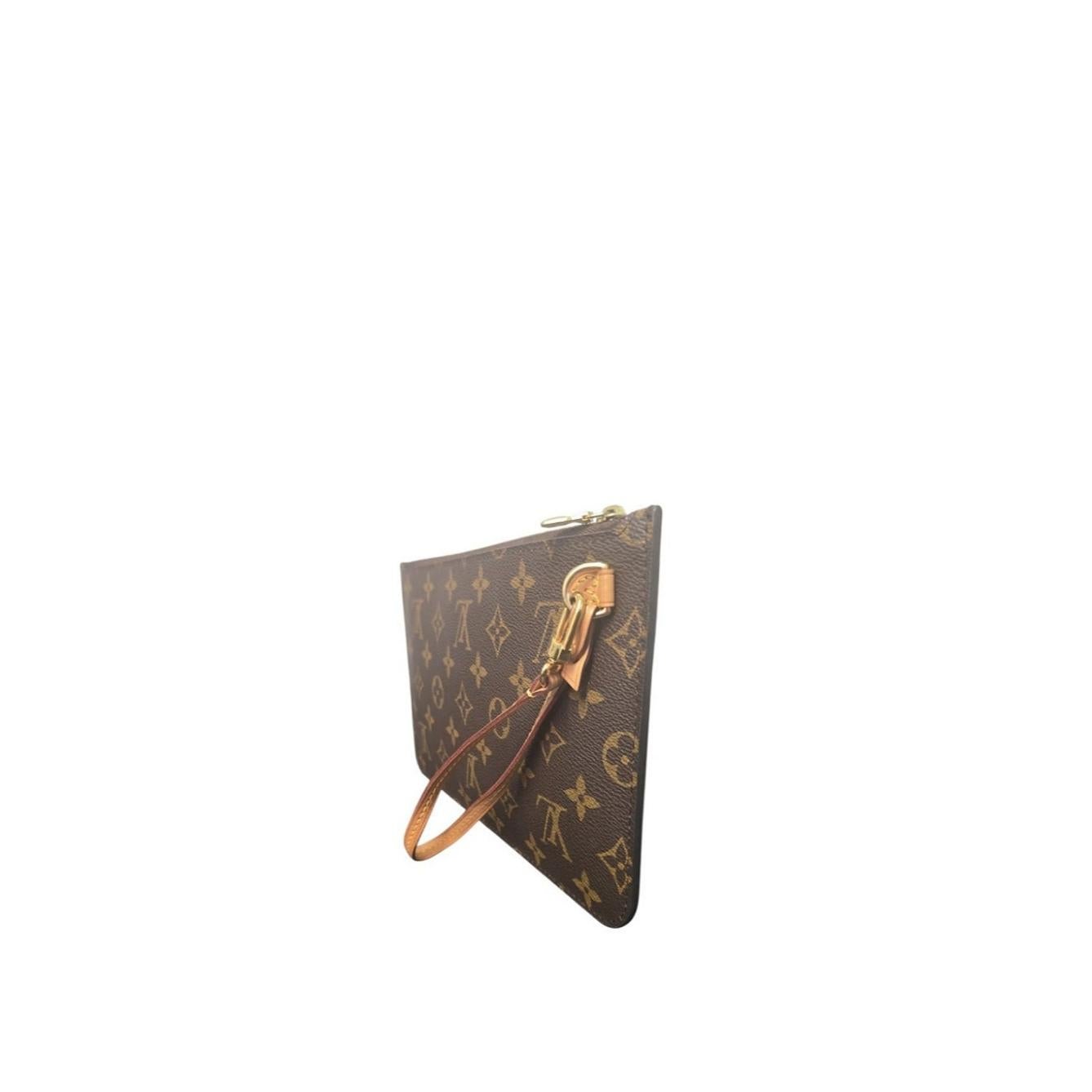Donna Louis Vuitton 2018 Monogram Canvas Neverfull MM Pochette in vendita
