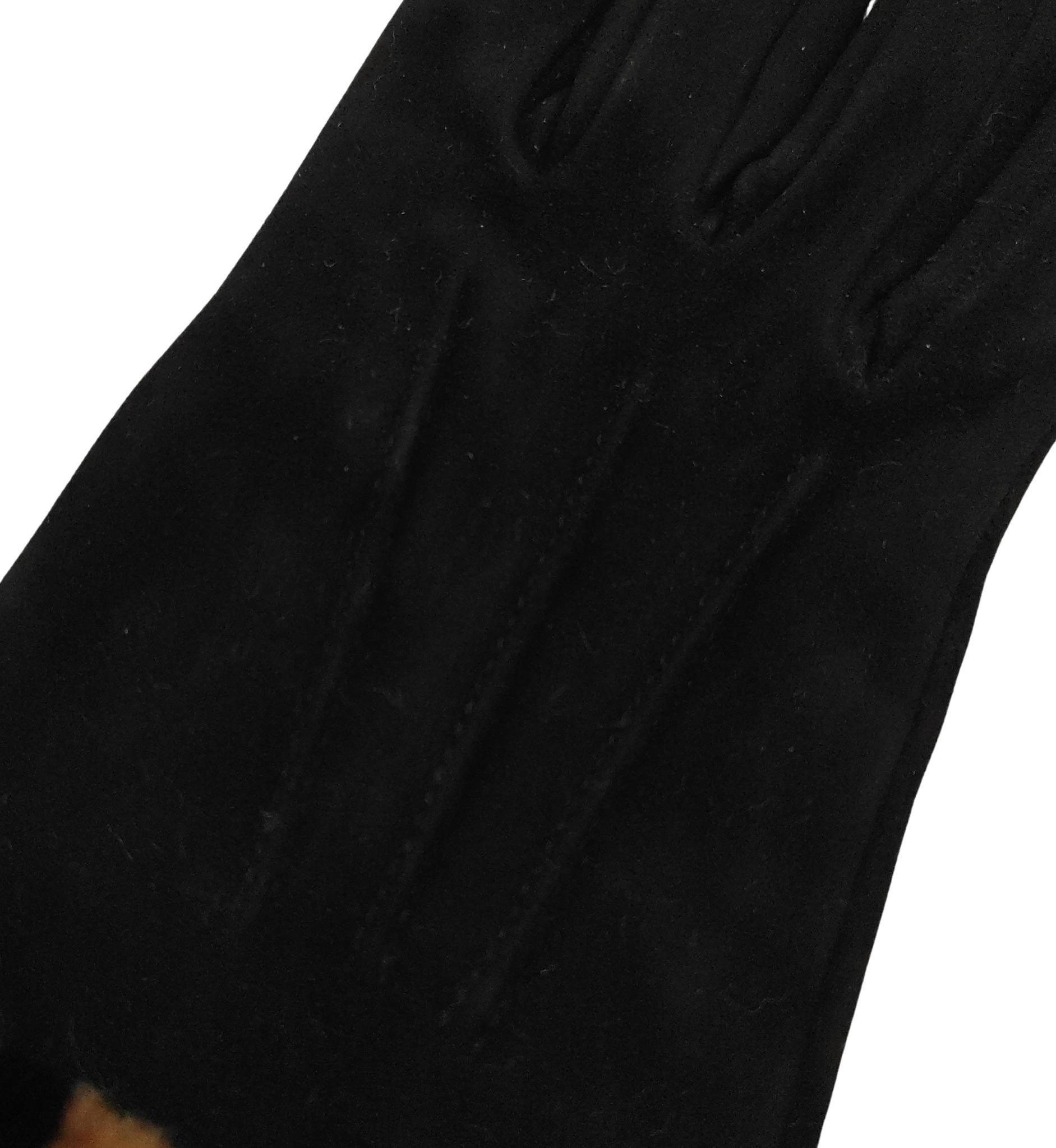 Louis Vuitton 2018 monogram mink fur and black suede gloves For Sale 1