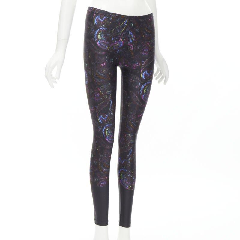 LOUIS VUITTON 2019 Schwarz-Blaues stretchiges Legging mit Paisleymuster FR34 XS selten im Zustand „Hervorragend“ im Angebot in Hong Kong, NT