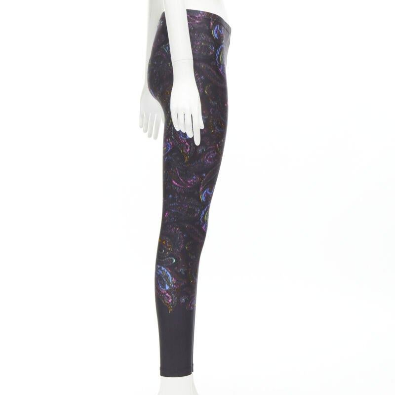 LOUIS VUITTON 2019 Schwarz-Blaues stretchiges Legging mit Paisleymuster FR34 XS selten Damen im Angebot