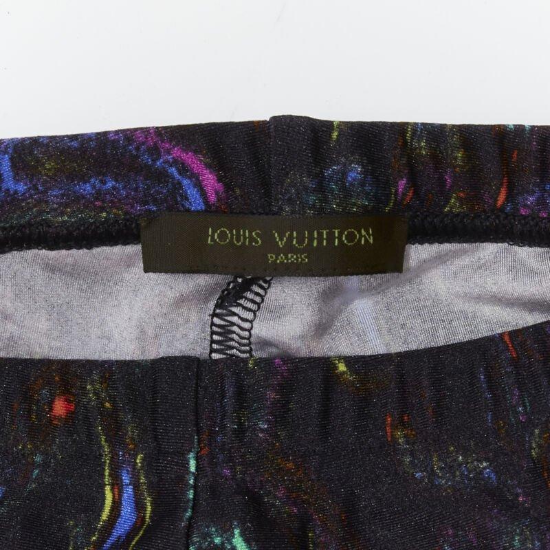 LOUIS VUITTON 2019 Schwarz-Blaues stretchiges Legging mit Paisleymuster FR34 XS selten im Angebot 4