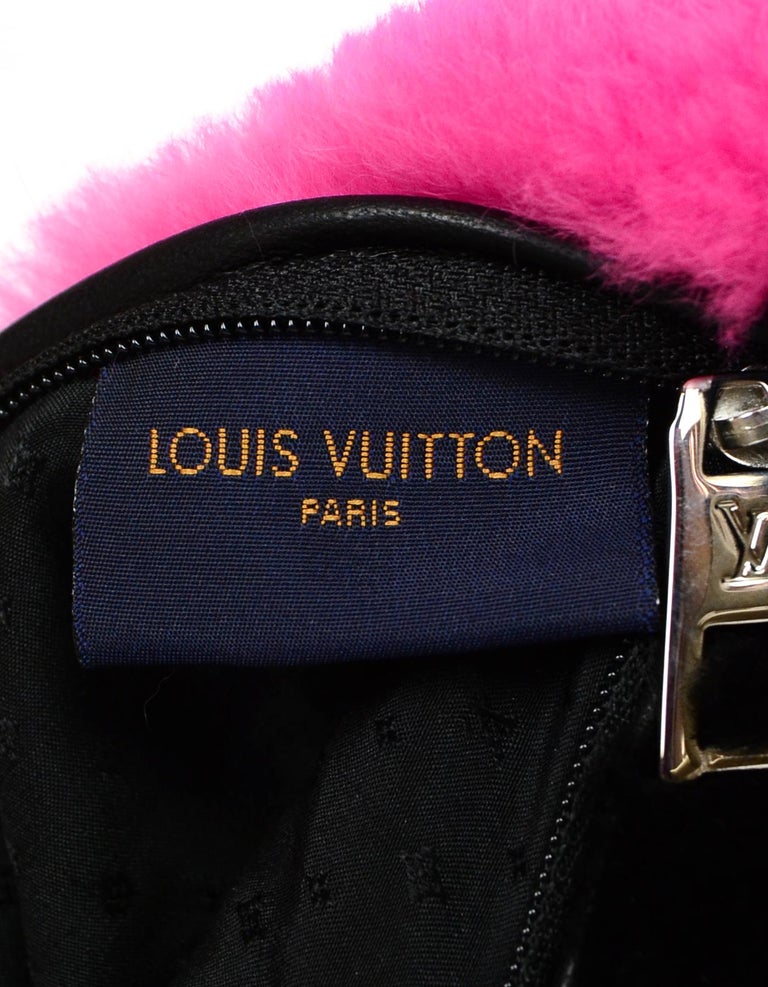 Louis Vuitton 2019 Black/Hot Pink LV In The City Beaver Muff w/ Crossbody Strap For Sale at 1stdibs