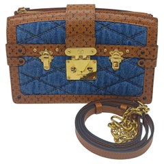 Louis Vuitton 2019 Blue Malletage Denim Trunk Clutch Crossbody Bag