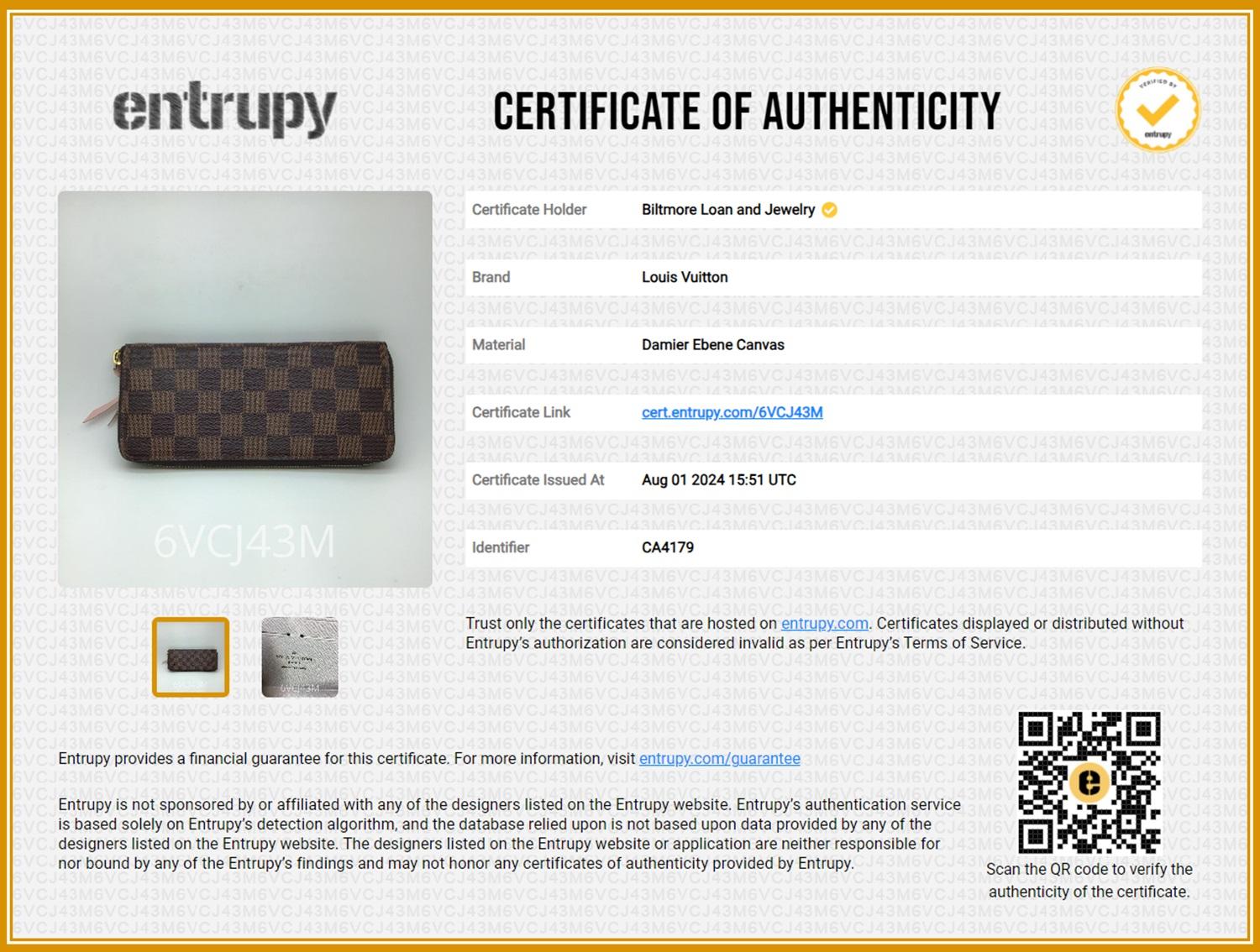 Louis Vuitton 2019 Damier Ebene Clemence Wallet 3