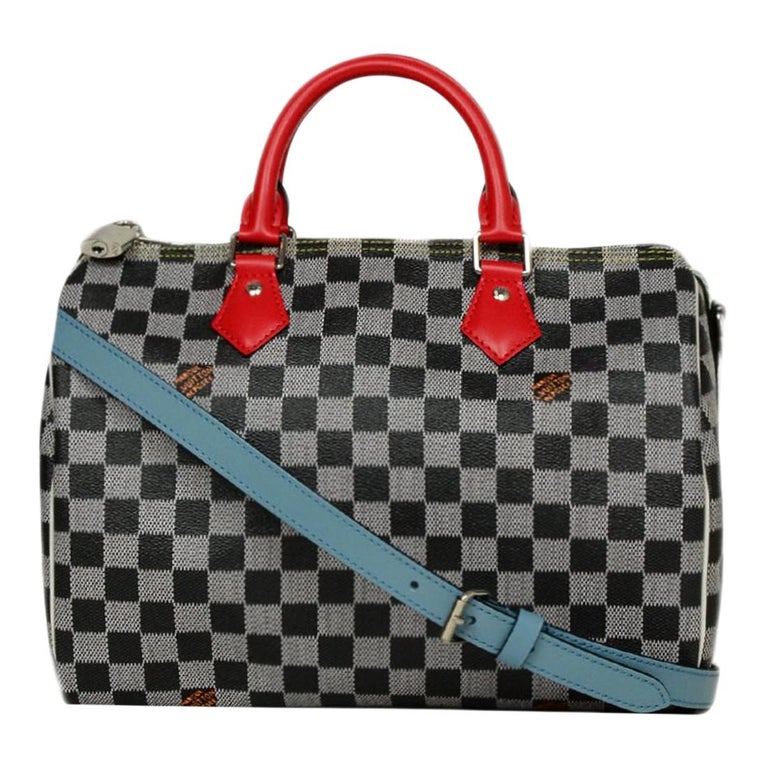 Louis Vuitton 2019 Limited Edition Black/White Damier Speedy Bandouliere 30  Bag For Sale at 1stDibs