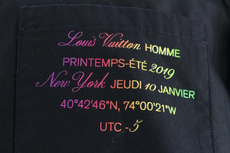 Louis Vuitton 2019 Men's M Virgil Abloh Not Home Equipe Long Button Shirt  91lv71 at 1stDibs
