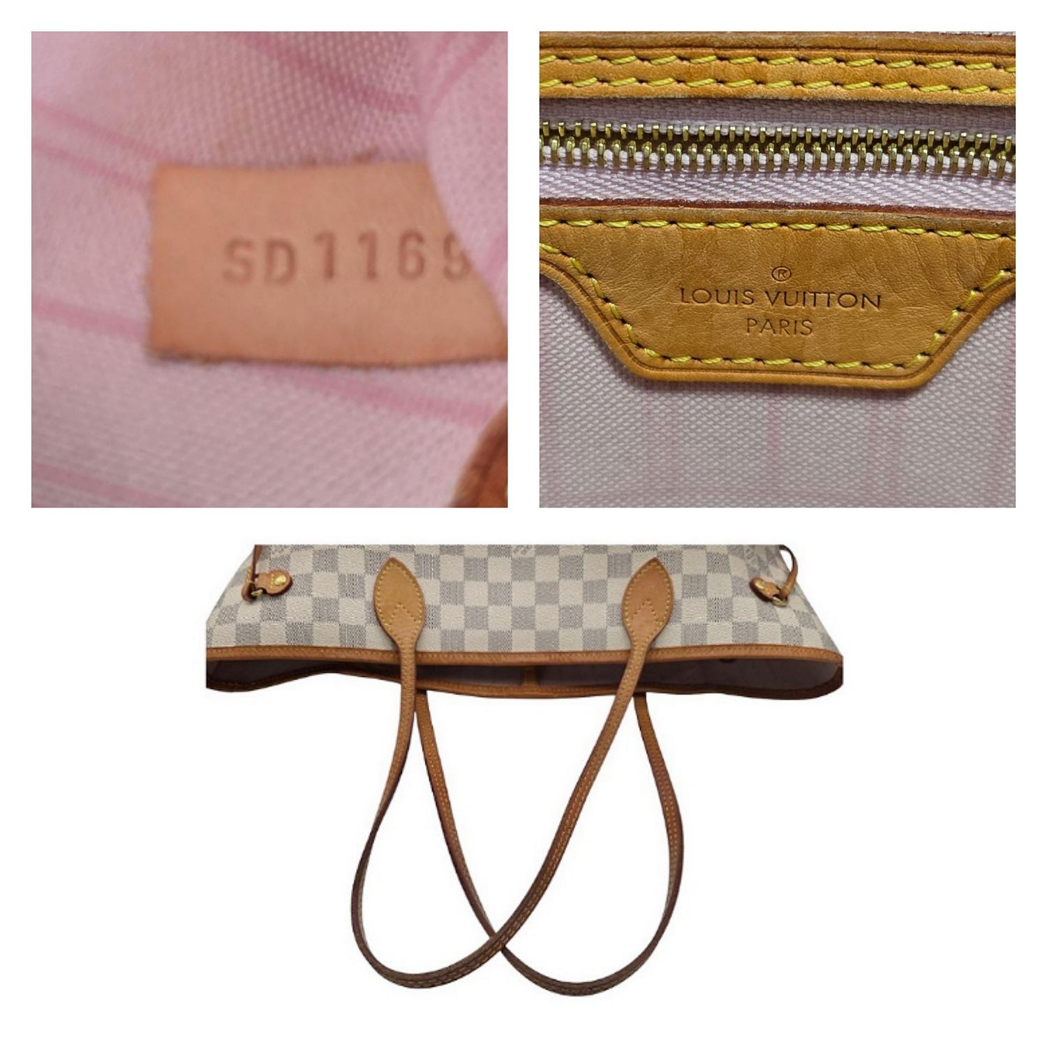 Louis Vuitton 2019 Neverfull Damier Azur MM Tote Rose Ballerine 1