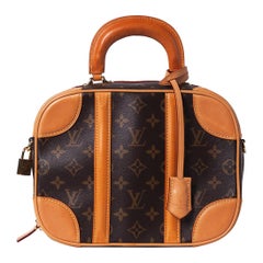 LOUIS VUITTON, MONOGRAM VALISETTE MINI LUGGAGE PM IN COATED CANVAS AND  VACHETTA LEATHER WITH GOLDEN BRASS HARDWARE, Handbags & Accessories, 2020