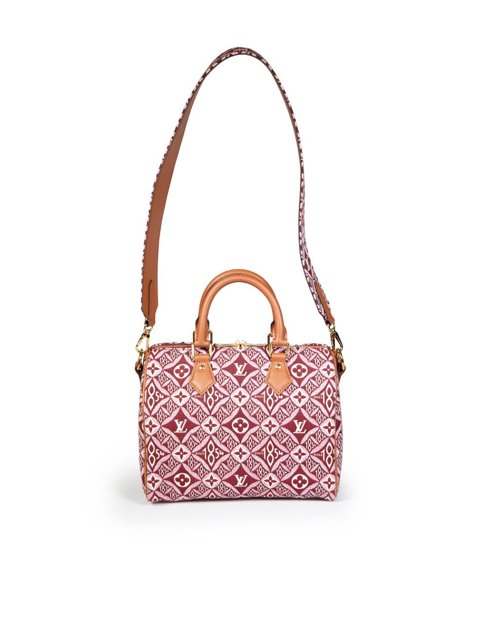Louis Vuitton 2020 Burgundy Bordeaux Since 1854 Canvas Speedy Bandouliere 25 In Excellent Condition In London, GB