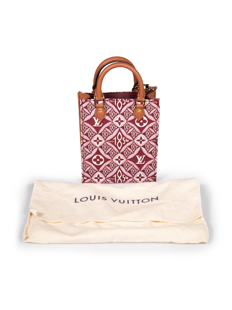 Louis Vuitton 2020 Jacquard Since 1854 Petit Sac Plat Bordeaux Top-Handle For Sale 4