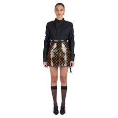 Used Louis Vuitton 2020 Leather Printed Monogram Skirt