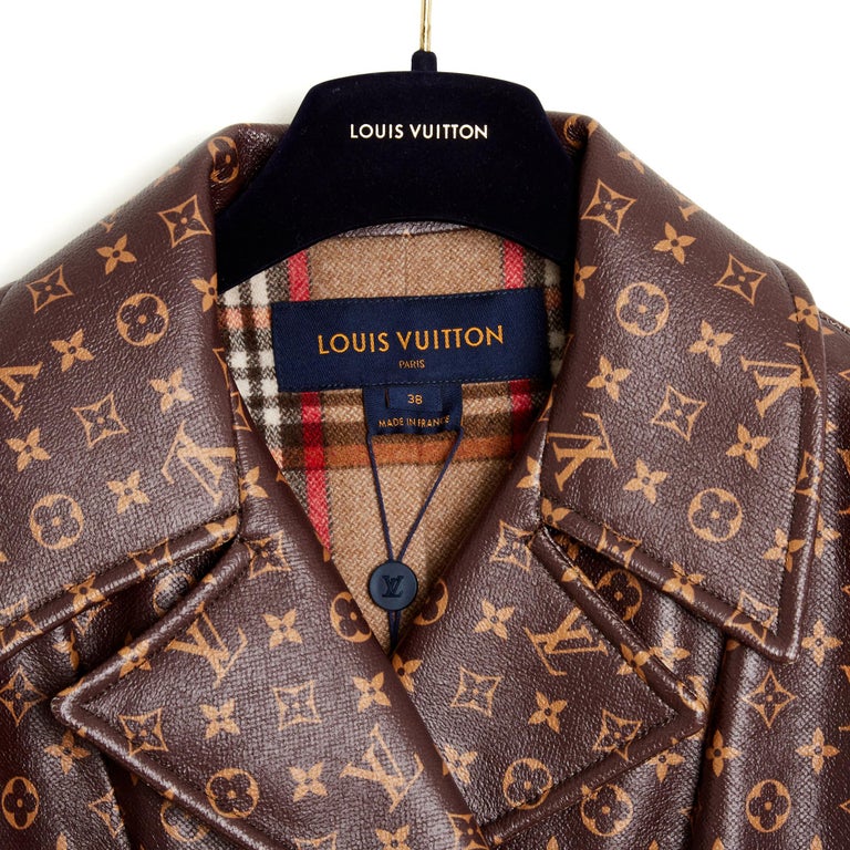 Louis Vuitton 2020 Manteau FR38 LV Silk Monogram Trench Coat UK10