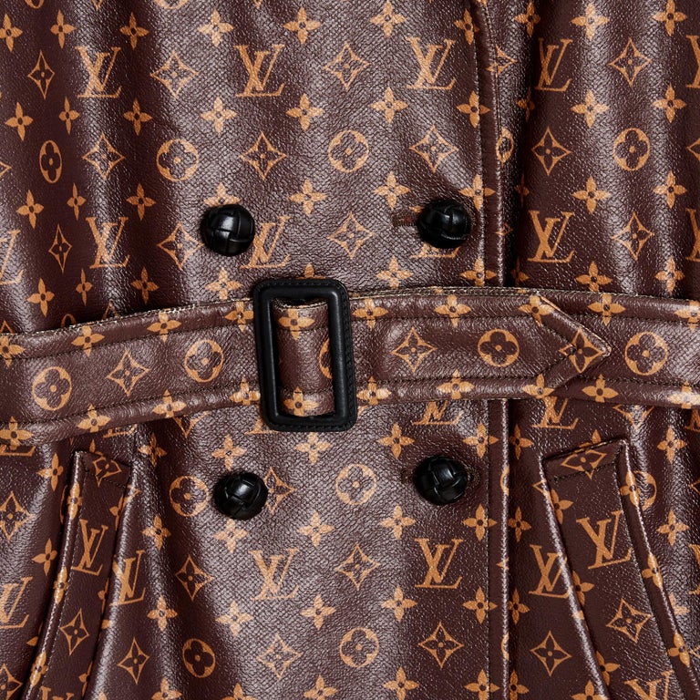 Louis Vuitton 2020 Manteau FR38 LV Silk Monogram Trench Coat UK10
