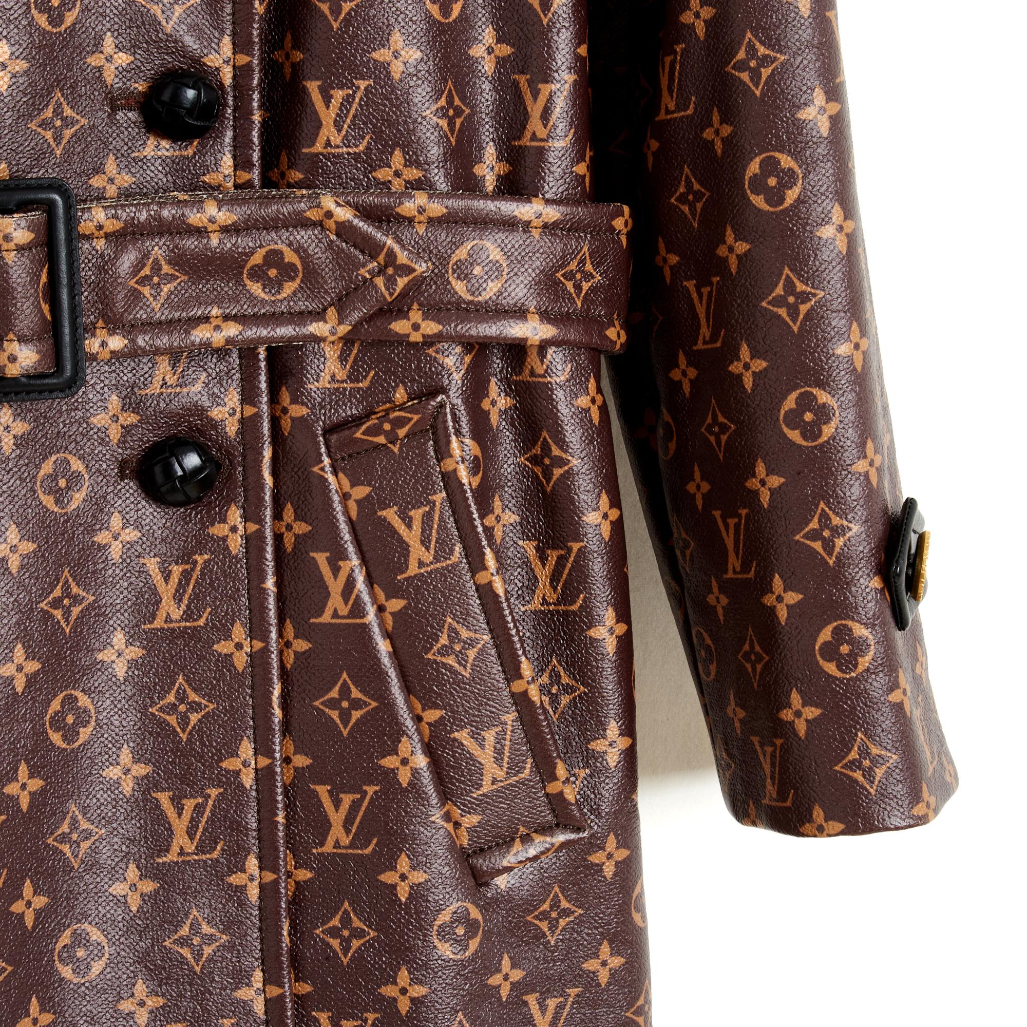 Women's Louis Vuitton 2020 Manteau FR38 LV Silk Monogram Trench Coat UK10 US8 NWT For Sale