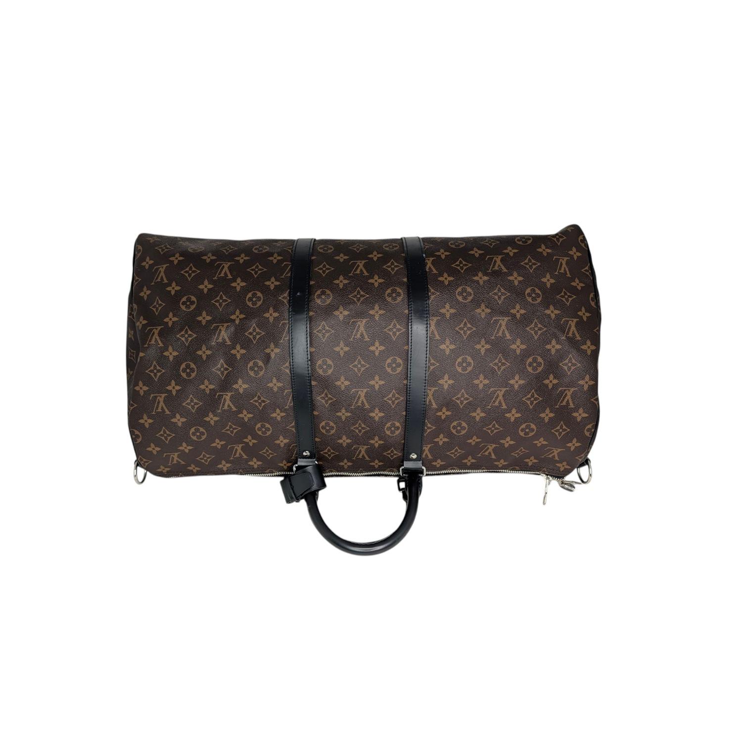 Louis Vuitton 2020 Monogram Macassar Keepall Bandouliere 55 Duffel For Sale 1
