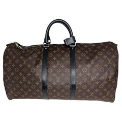 Louis Vuitton 2020 Monogram Macassar Keepall Bandouliere 55 Duffel