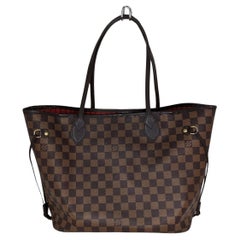 Louis Vuitton Damier Ebene Neverfull MM Shoulder Bag Canvas Purse Excellent  For Sale at 1stDibs