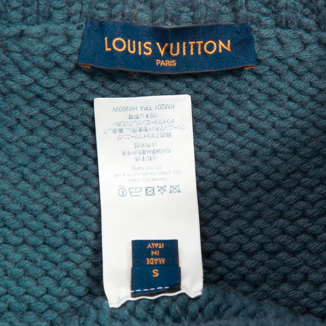 LOUIS VUITTON 2020 Giacca trucker in lana blu turchese in maglia a maglia grossa S in vendita 4