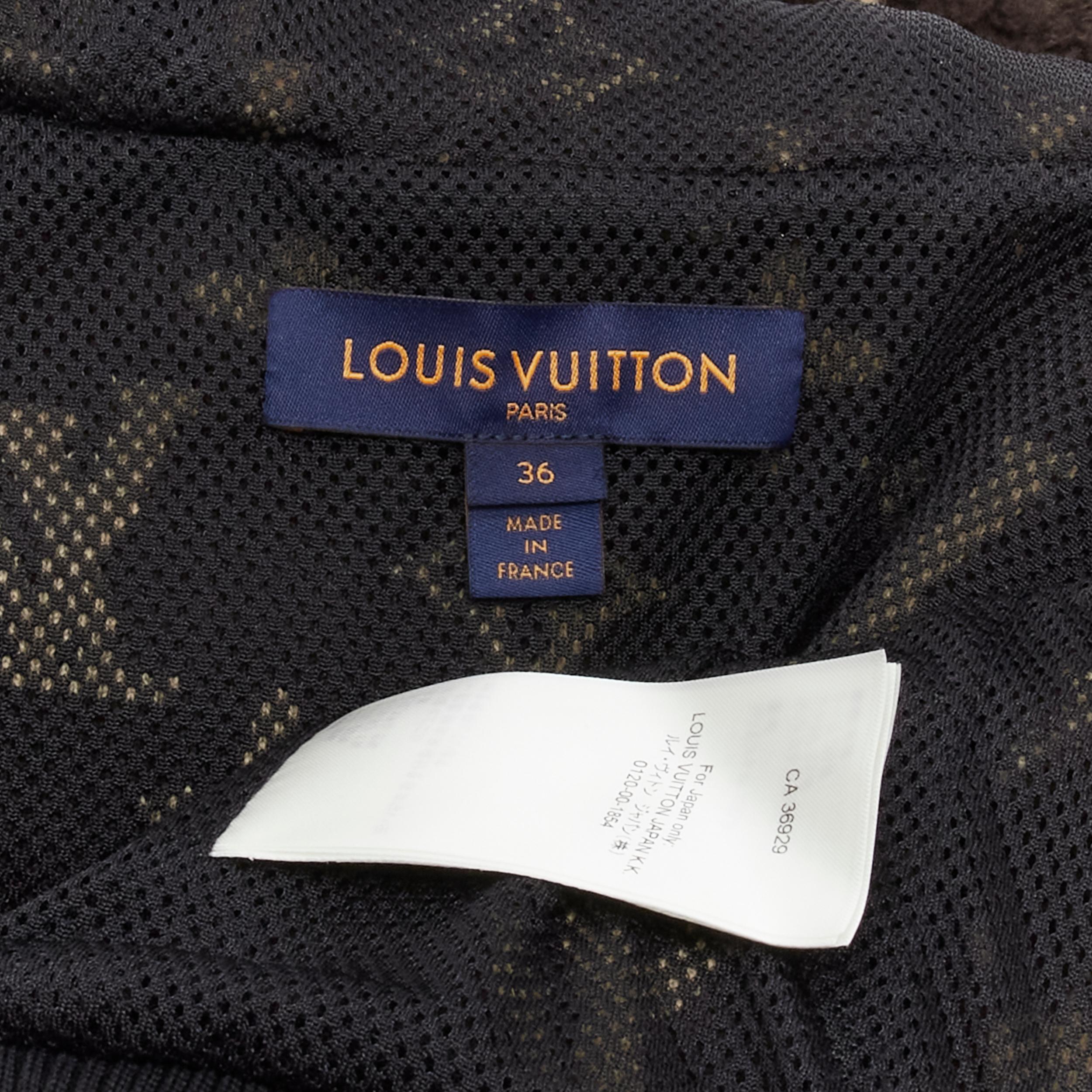 LOUIS VUITTON 2021 brown monogram fleece zip up cropped hooded vest jacket FR36 3
