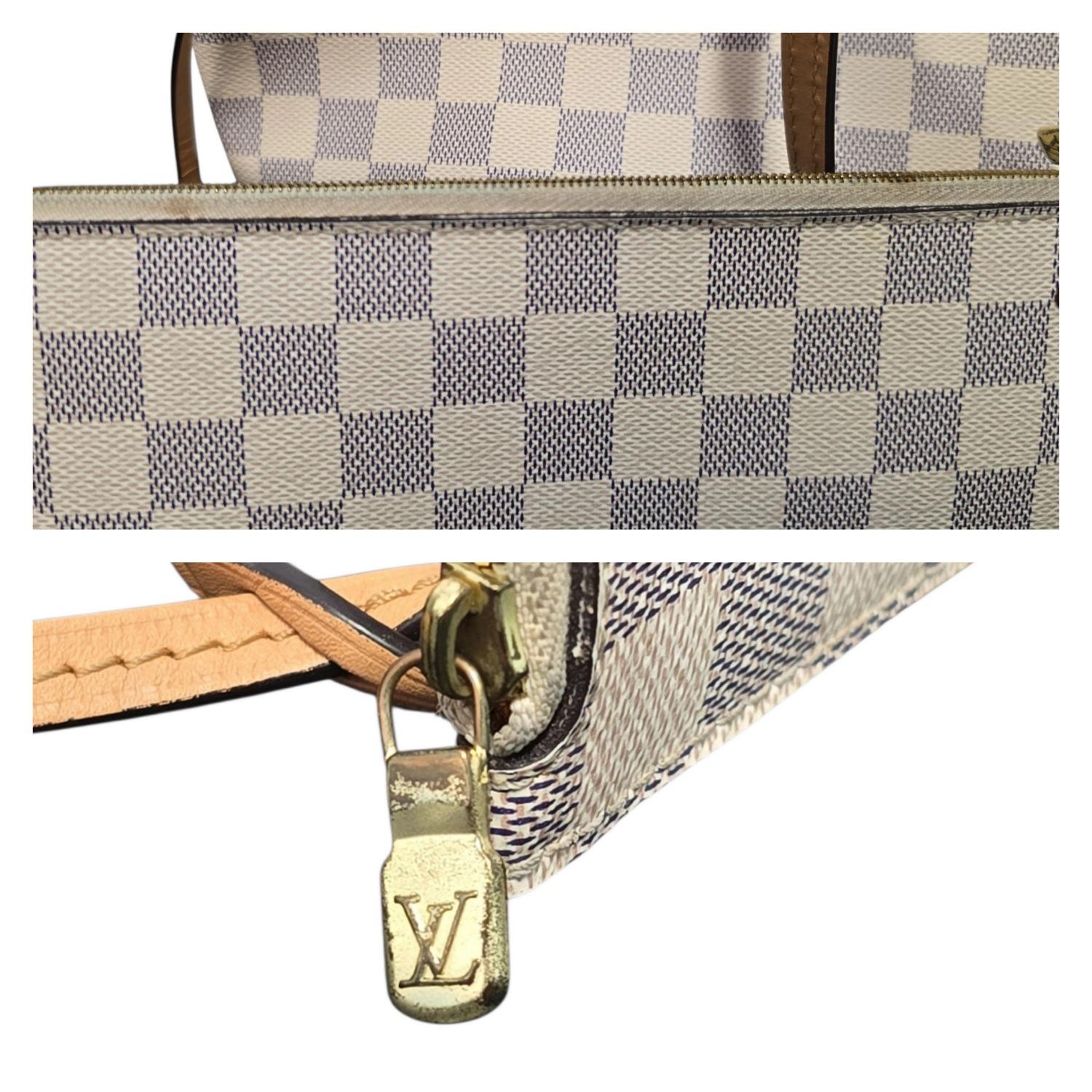 Louis Vuitton 2021 Damier Azur intrecciato Neverfull MM Tote con custodia in vendita 7
