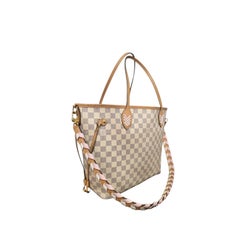 Louis Vuitton 2021 Damier Azur Braided Neverfull MM Tote with Pouch