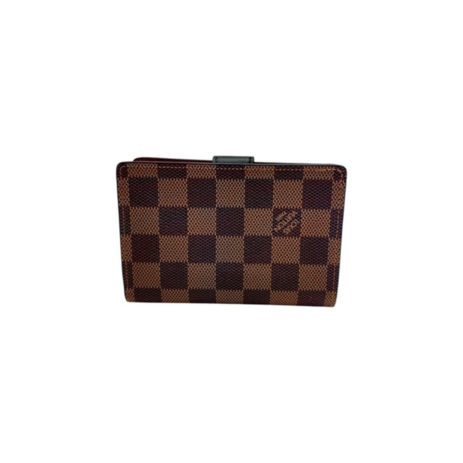 Louis Vuitton 2021 Damier Ebene Muster Canvas Juliette Brieftasche (Rot) im Angebot