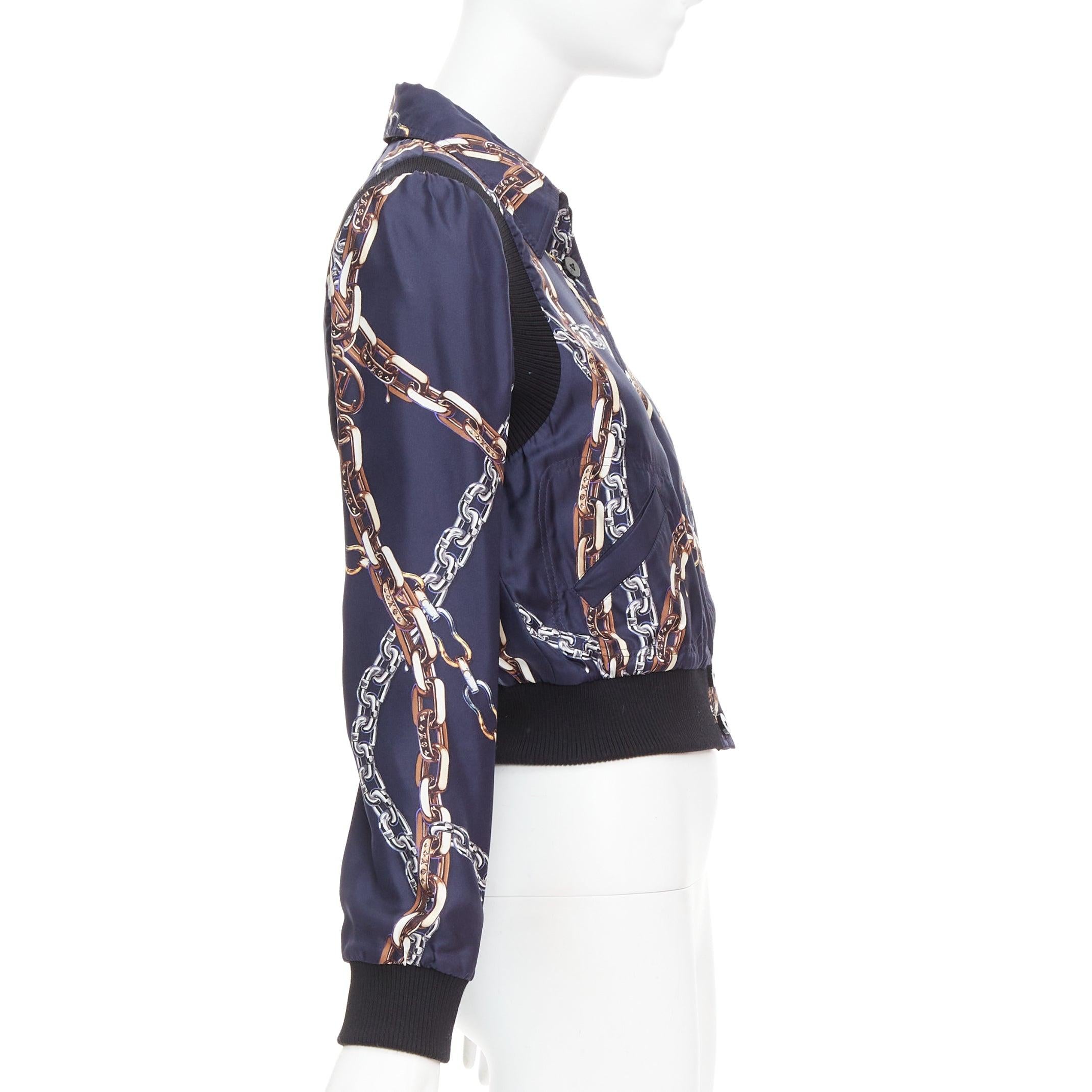 LOUIS VUITTON 2021 Reversible LV monogram cropped bomber jacket FR36 S For Sale 1
