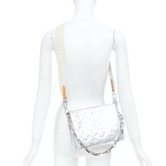 LOUIS VUITTON 2021 Runway Coussin PM silver monogram lambskin crossbody bag