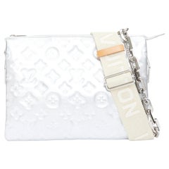 LOUIS VUITTON 2021 Runway Coussin PM silver monogram lambskin crossbody bag