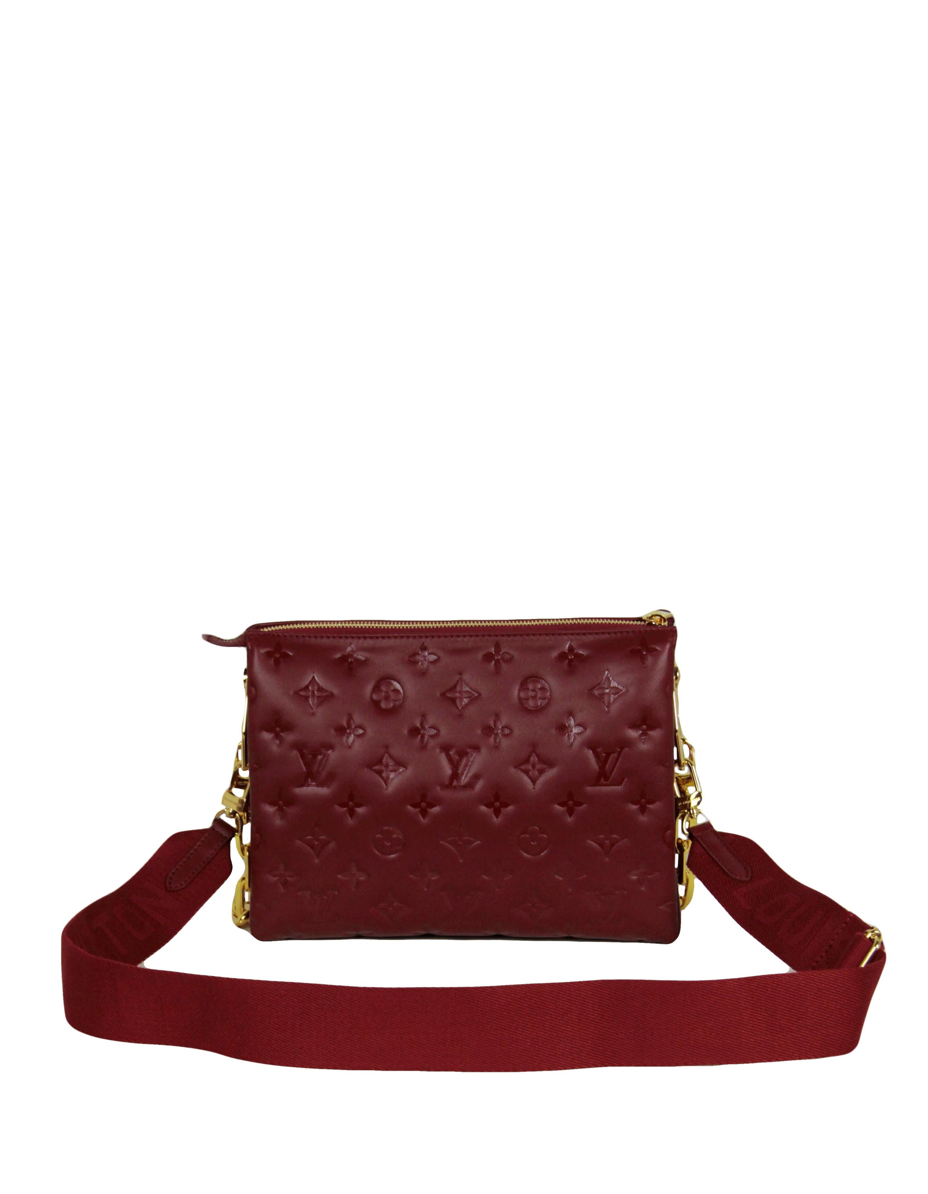 louis vuitton lambskin embossed monogram coussin pm black
