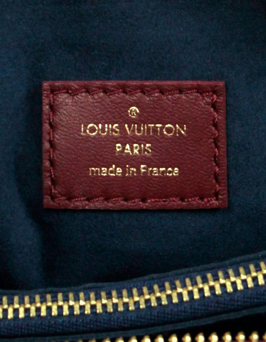 Louis Vuitton 2021 Wine Lambskin Leather Embossed Monogram Coussin PM Bag In Excellent Condition In New York, NY