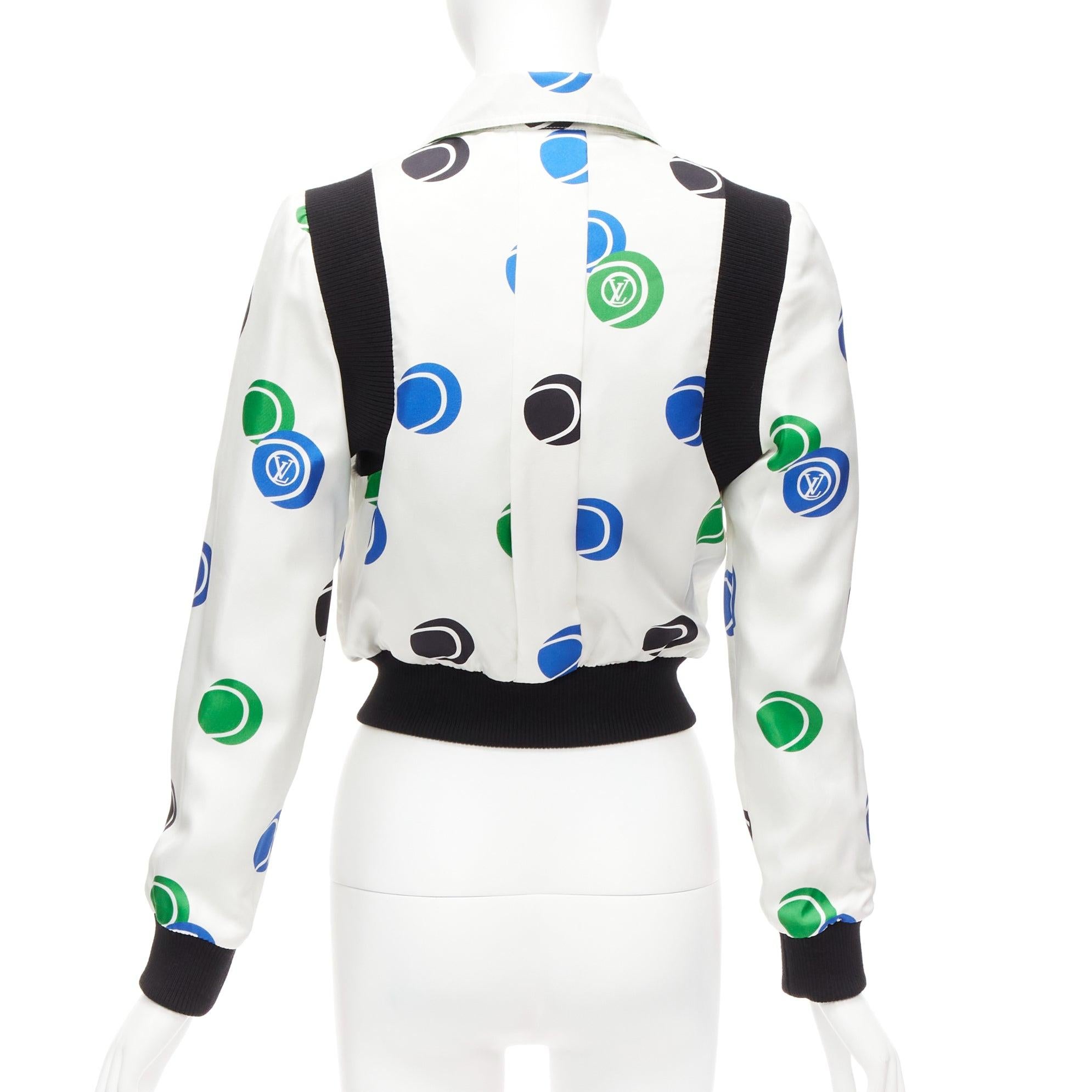 LOUIS VUITTON 2022 100% silk Reversible green Damier cropped jacket FR34 XS For Sale 6