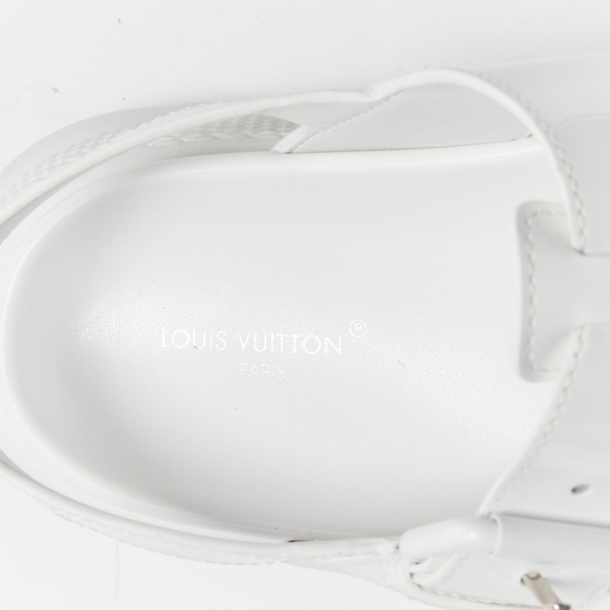 LOUIS VUITTON 2022 Arch white patent leather chunky sole fisherman sandals EU38 4