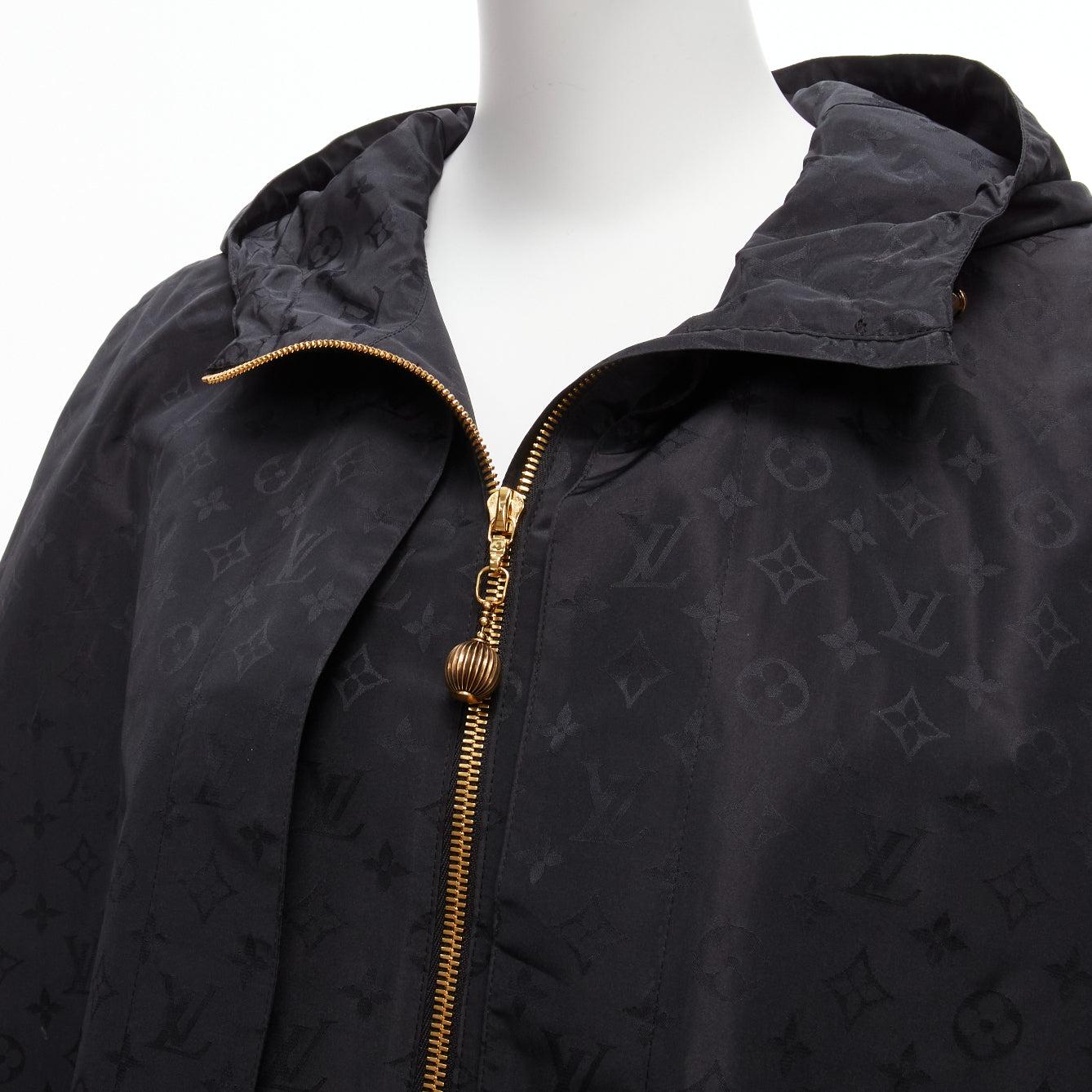 Louis Vuitton Authenticated Windbreaker Poncho Black Monogram Logo Jacket  Nylon