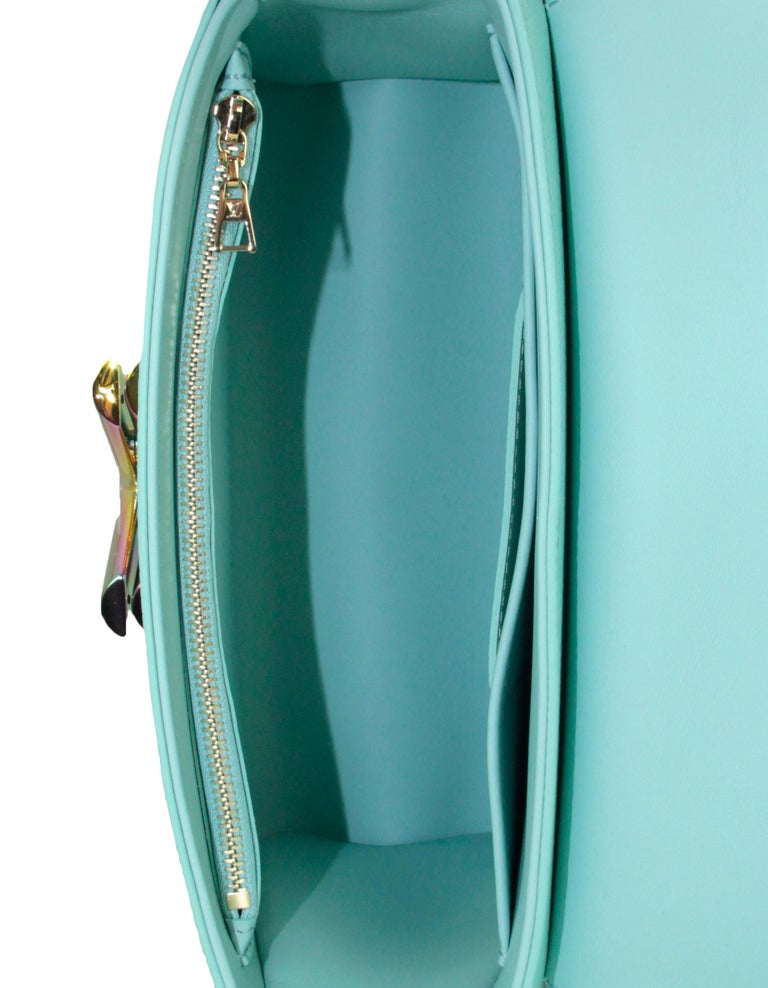 Louis Vuitton Twist Handbag Epi Leather with Iridescent Hardware MM Blue  4597012