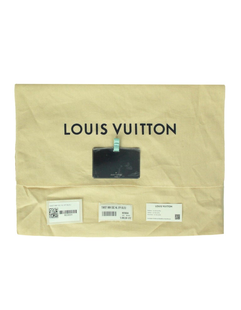 Louis Vuitton Twist Handbag Epi Leather with Iridescent Hardware MM Blue  4597012