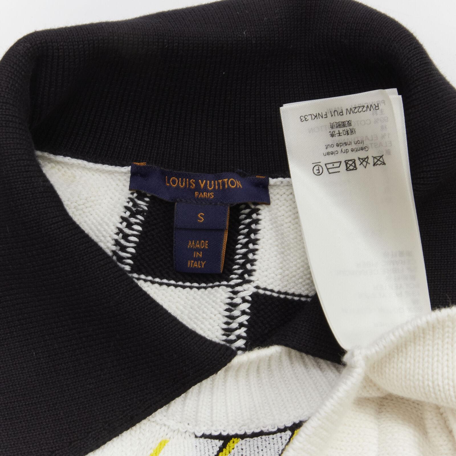 LOUIS VUITTON 2022 Racecar white Damier logo embroidery cropped pullover S 3