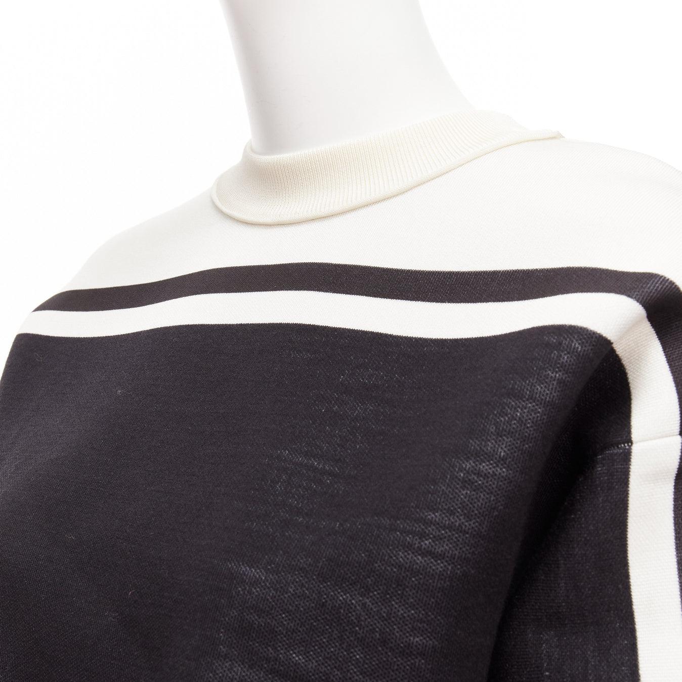 LOUIS VUITTON 2022 Runway black white floral motif cropped sweater XXS For Sale 2