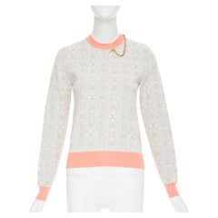LOUIS VUITTON 2022 Since 1964 Monogram silk cotton jacquard gold chain sweater