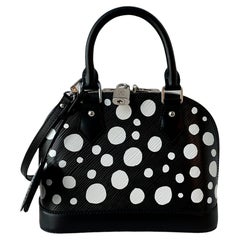 Louis Vuitton 2023 LV x YK Kusama Dots Black Epi Leather Alma BB Bag
