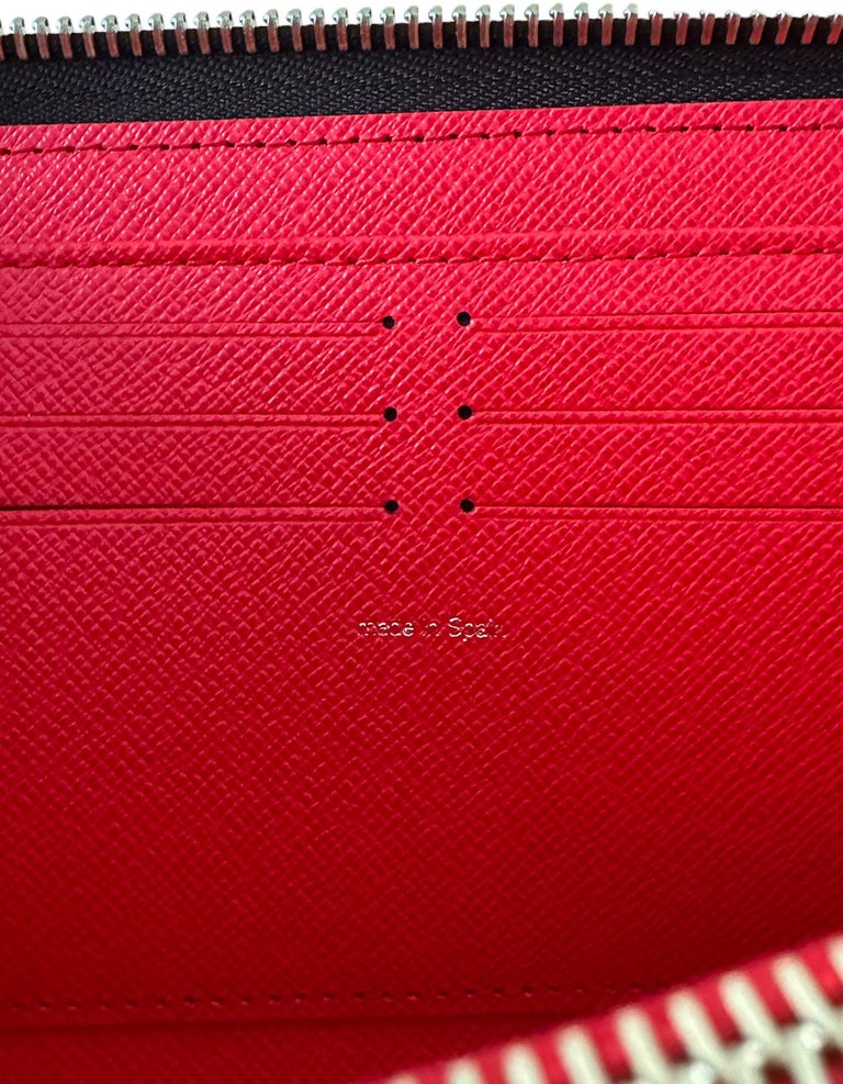 LOUIS VUITTON LV ?~ YK Zippy Wallet Monogram/Painted Dot Red