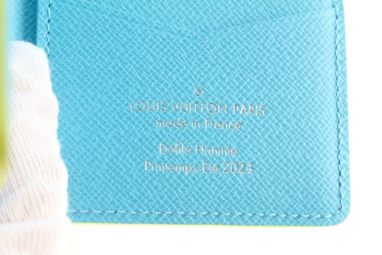 Louis Vuitton 2023 Neon Yellow Blue Pocket Organizer 2LK0301 For Sale at  1stDibs