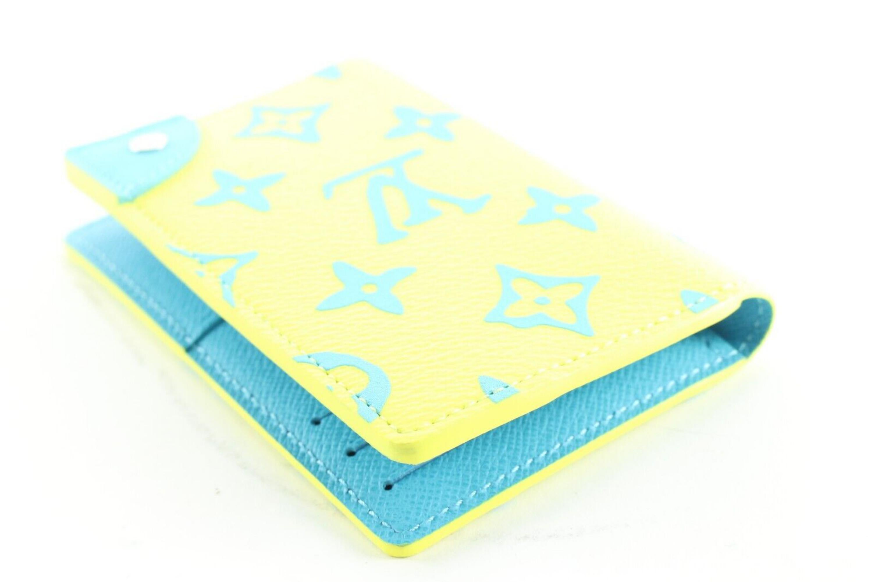 Louis Vuitton 2023 Neon Yellow Blue Pocket Organizer 2LK0301 4