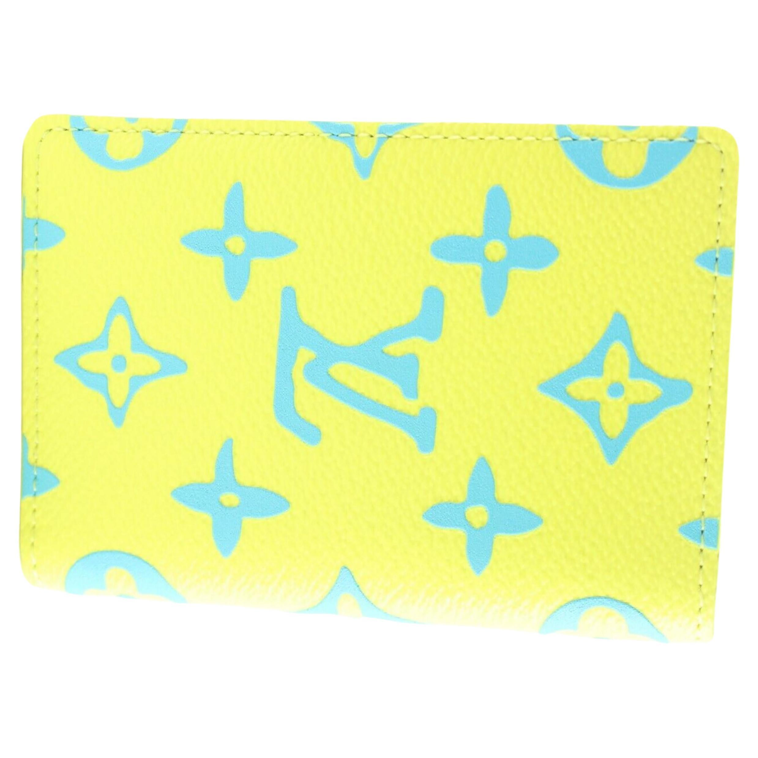 Louis Vuitton 2023 Neon Yellow Blue Pocket Organizer 2LK0301 For Sale at  1stDibs
