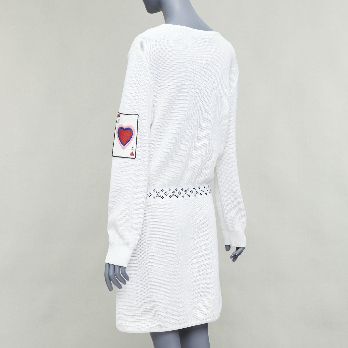 LOUIS VUITTON 2023 Queen of Hearts crème badge LV slouchy dress L en vente 1