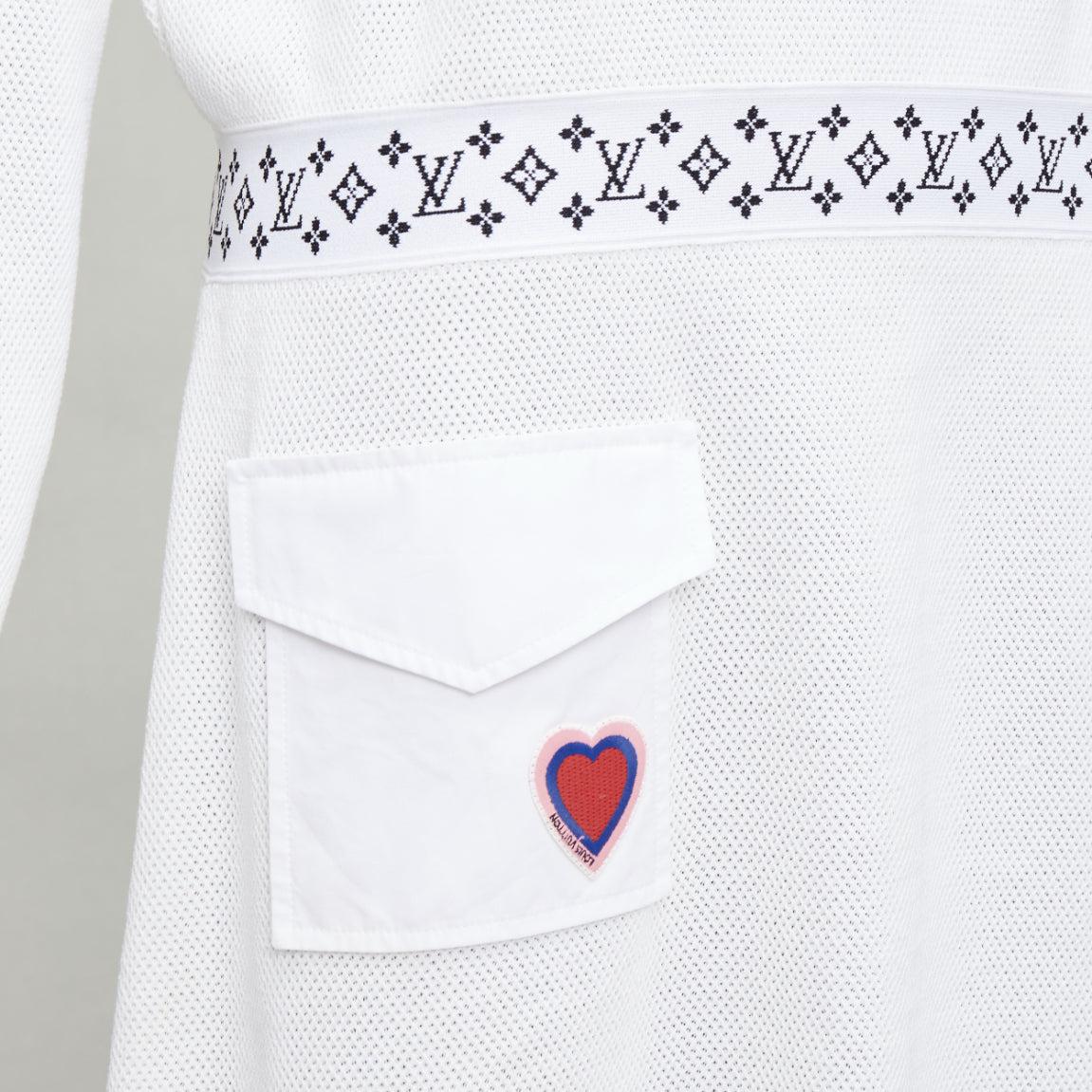 LOUIS VUITTON 2023 Queen of Hearts crème badge LV slouchy dress L en vente 2