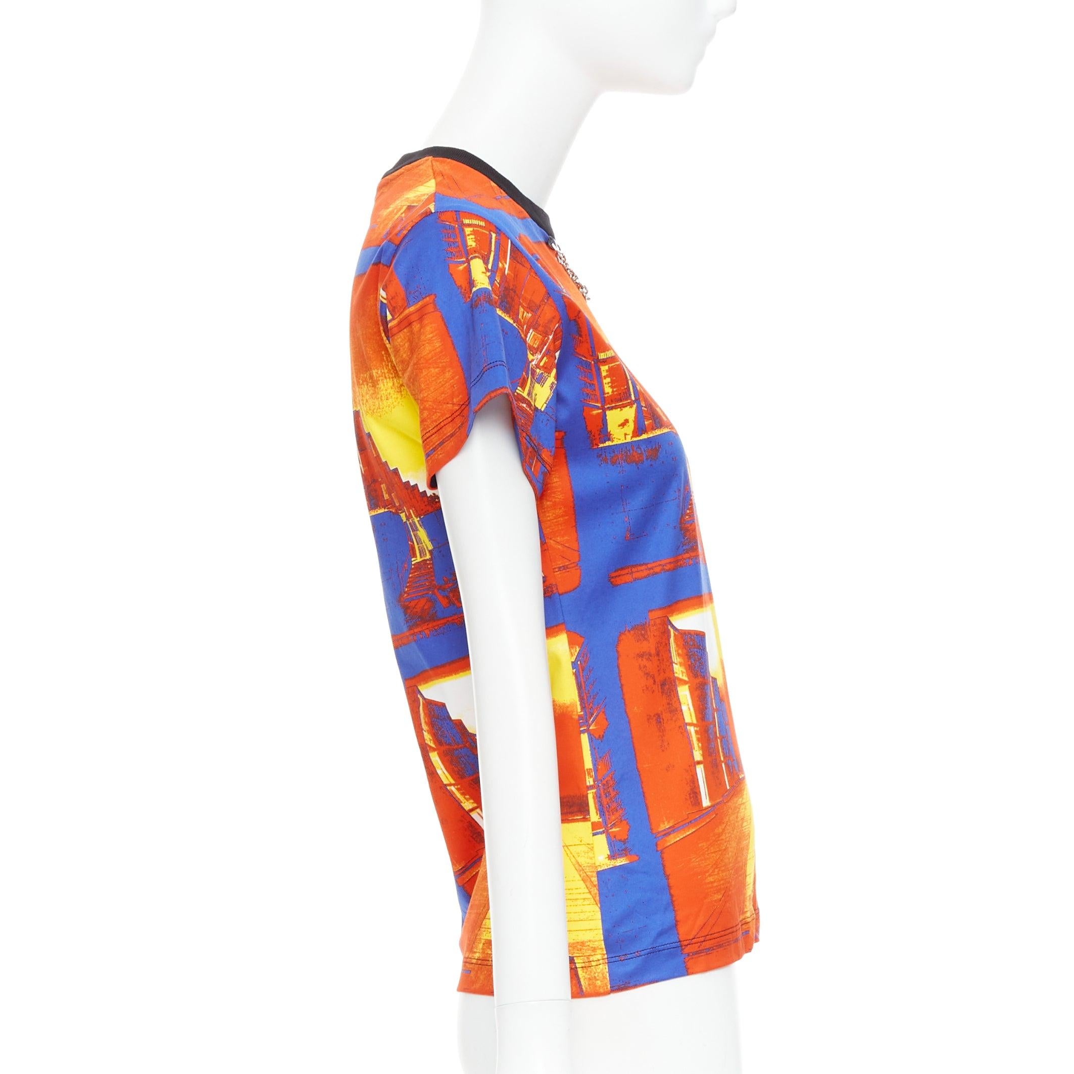 LOUIS VUITTON 2023 Salk Institute orange city print LV chain tshirt XS In condizioni ottime in vendita a Hong Kong, NT